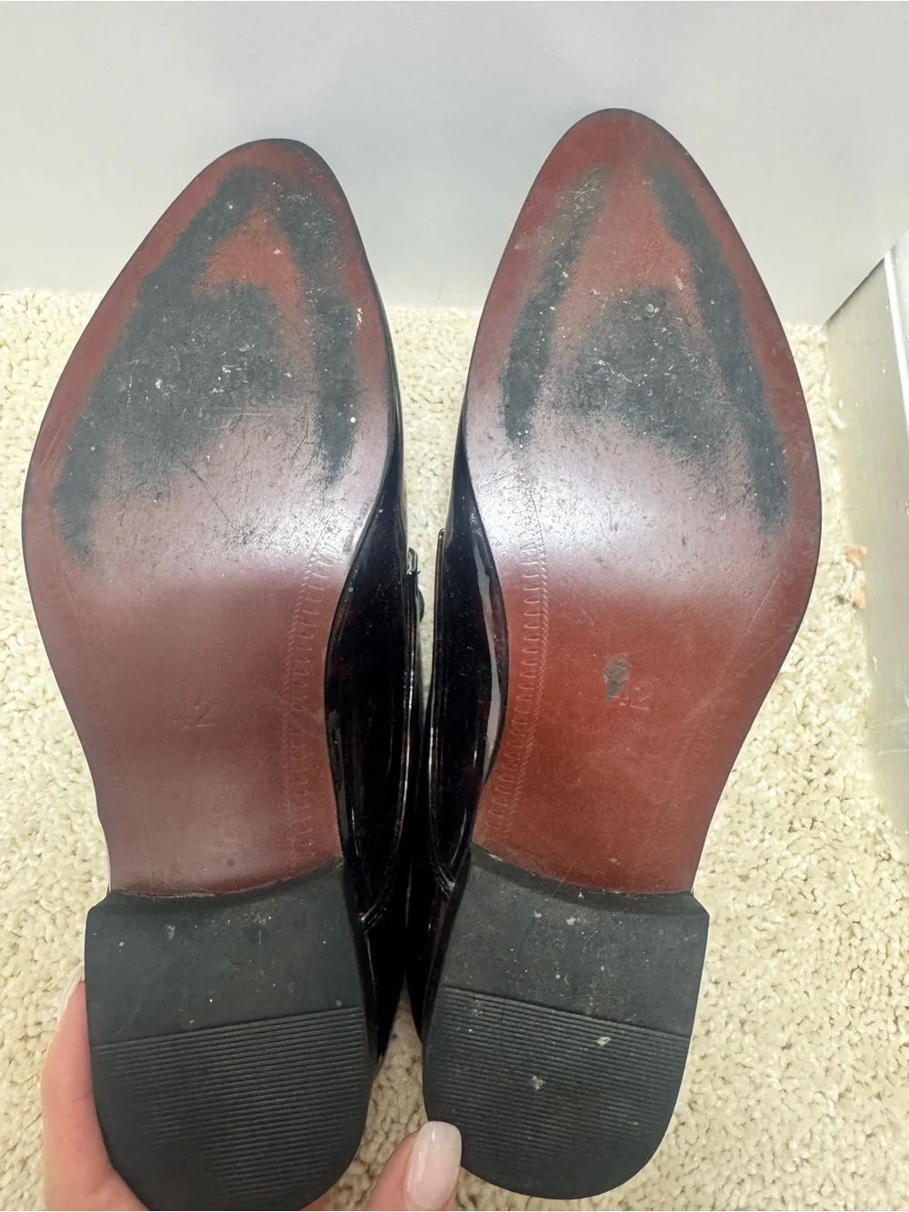 Men's Patent Oxford Dress Shoes in Black and Burgundy